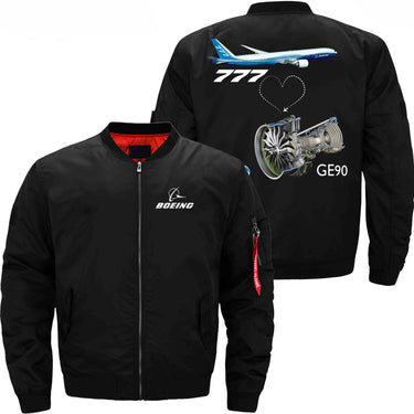 Boeing 777 GE90 turbofan aircraft engines Ma-1 Bomber Jacket Flight Jacket Aviator Jacket THE AV8R